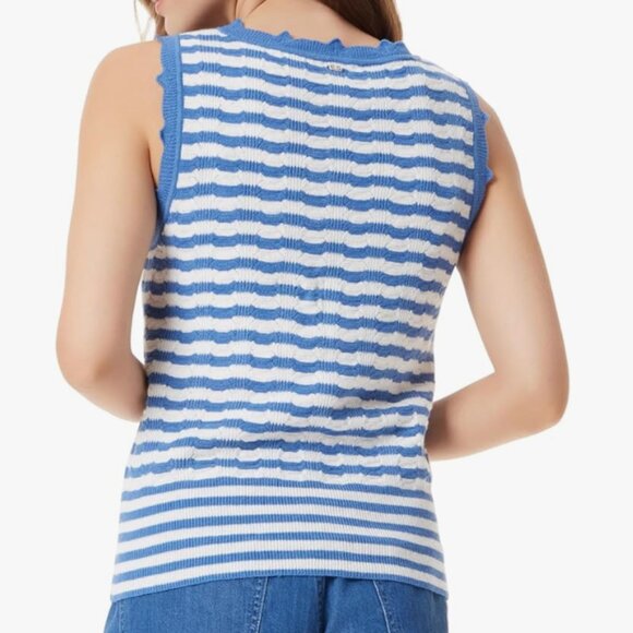 NWT Sam Edelman Blue/White Stripe Tank sz M - Picture 2 of 3